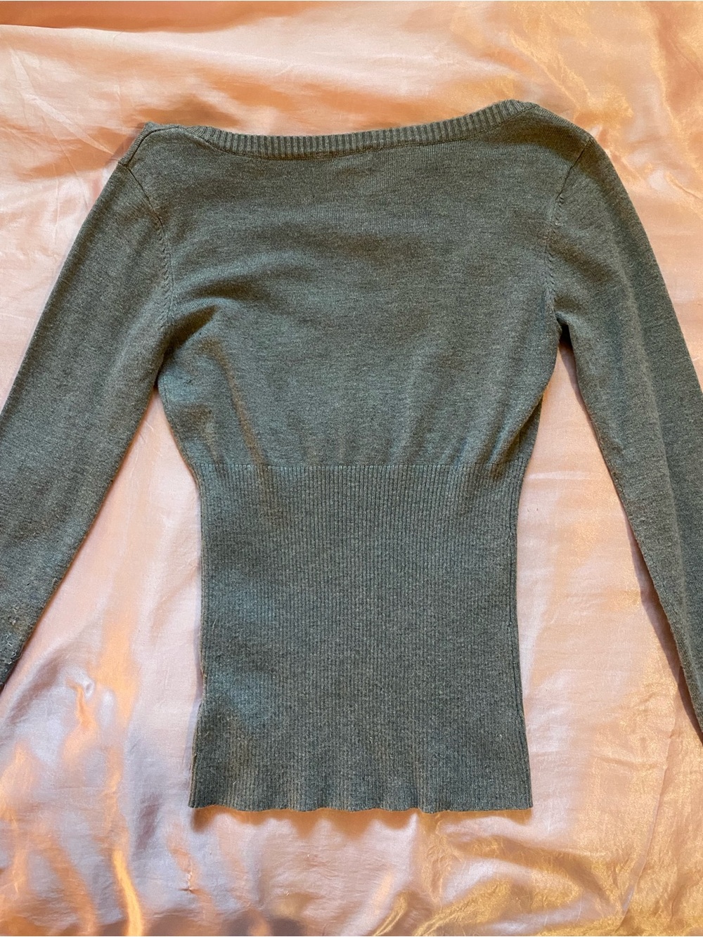 GUESS Grey Long Sleeve with Rhinestone Logo - Picture 2 of 5